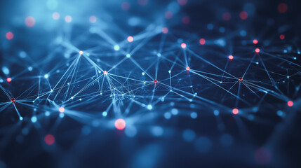 Abstract digital technology futuristic Virtual reality illustration, fiber optic connection Innovation network and telecommunications. Abstract background with moving lines and coordinates. 3d 