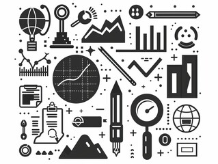 business planning elements  background like a strategy map, business plan, brainstorming, roadmap, and SWOT analysis