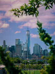 Fototapeta premium skyscrapers in the city sunset New York 