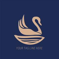 Naklejka premium swan logo with swan image