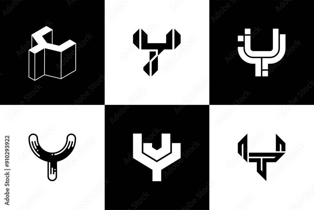 Fototapete Letter Y modern font and typography design vector illustration, high quality and standard. Can be used in many types of design work.
