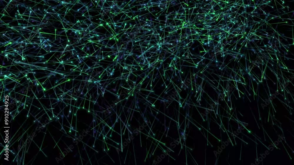 Aufkleber digital plexus of many glowing lines and dots. abstract futuristic background. technology science an