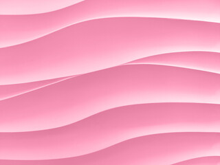 Abstract relief volume waves background. Toned pink color. Banner, web design, backdrop or wallpaper. Close-up. Copy space.