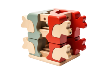 puzzle feeder toy that can be adjusted to different difficulty levels, catering to dogs of all ages and abilities. Isolated on white background