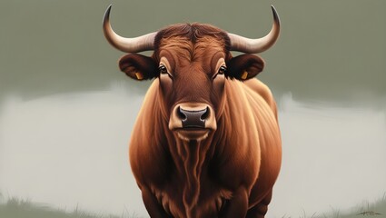 highland cow with horns