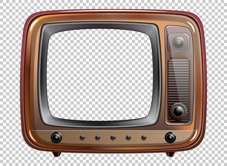 Vector retro television mock up isolate on transparent grid