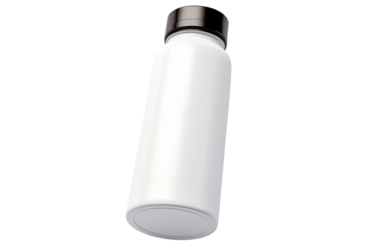 personalized water bottle with a custom name or monogram, isolated on white background