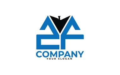 ZF letter creative real estate vector logo design.