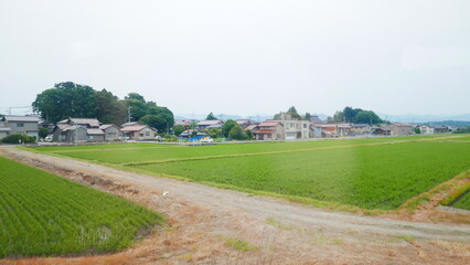 Glimpses of Japan, near Lake Biwa, from the Shinkansen