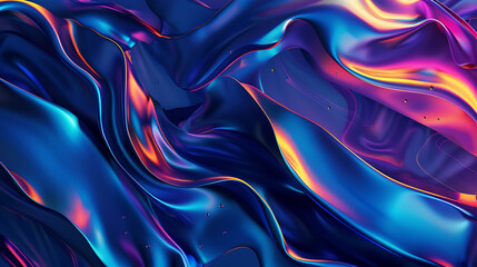 Obraz premium Abstract blue and purple iridescent liquid background perfect for modern designs. 