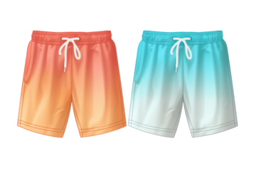 pair of comfortable men's mesh swim trunks, perfect for a day at the beach or pool, isolated on a white background.
