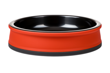 non-slip pet food bowl with a rubber bottom to prevent sliding, isolated on a white background