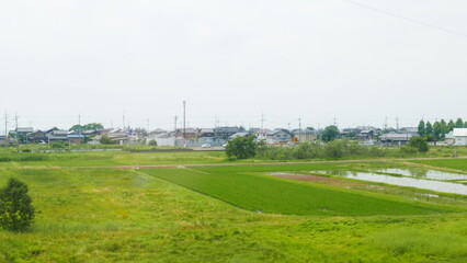 Glimpses of Japan, near Lake Biwa, from the Shinkansen