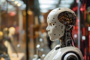 An image of a mechanical robot head covered in multiple gears, Machine learning models, AI generated