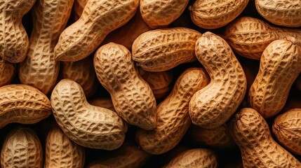 Top view of peanuts, creating a natural and appetizing background.