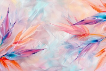 Obraz premium Vibrant Pastel Feathers Abstract Artwork for Modern Decor