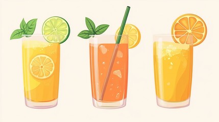 Juices design for summer concept