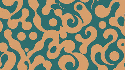 Seamless abstract wallpaper: psychedelic swirl pattern featuring vibrant colors, retro design, and artistic textures with groovy shapes and water splash effects