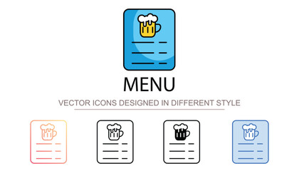 Menu icon design with white background stock illustration