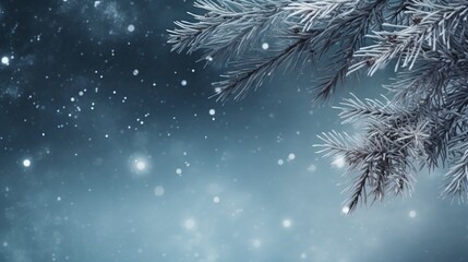 Obraz premium background of fir trees in winter with generative ai