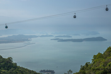 Landscape exposure from the Langkawi Sky Bridge, that provides amazing views for pedestrian as it passes through the mountain peaks, it is the world's longest curse suspension bridge, Malaysia.