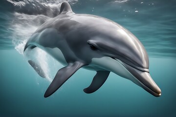 Naklejka premium grey white bottlenose dolphin background beautiful tropical natural nature beauty water park life pool swimming isolated marin sea ocean swim animal creature cute mammal wildlife wild playful jumping