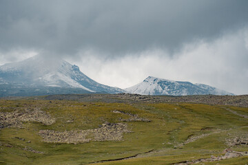 Fototapeta premium landscape with snow and clouds