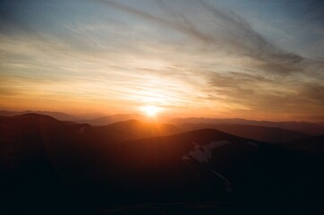 sunset over the mountains