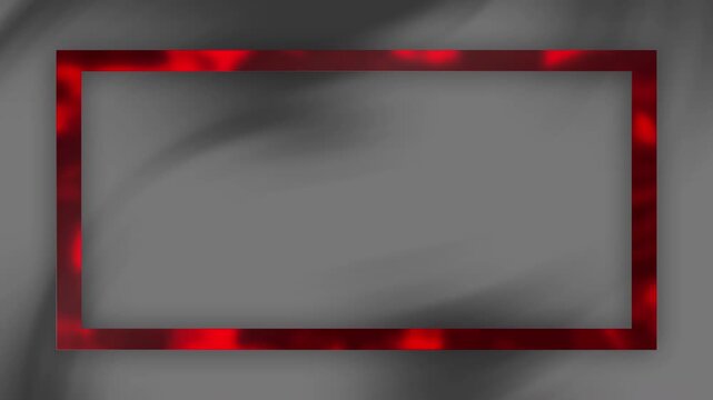gray background red frame with shadow against. Suitable for branding, banners, social media posts, or showcasing graphics and artwork. 4k Animation