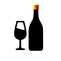 wine bottle and glass