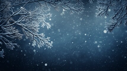 background of fir trees in winter with generative ai