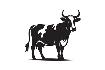  Cow silhouette vector art illustration