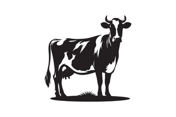  Cow silhouette vector art illustration