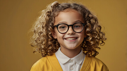 Obraz premium child, girl happy smile, back to class, for text, isolated background