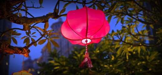 Chinese red lanterns during chinese new year festival, Chinese new year, new year celebration...