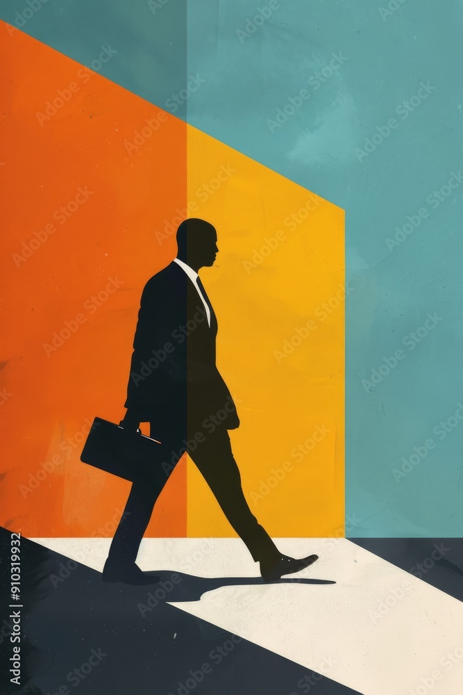 Wall mural Businessman in a contemporary poster layout.