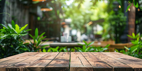 Rustic wooden table, green leaves, and warm sunlight, perfect for showcasing your product in a natural and inviting setting. 
