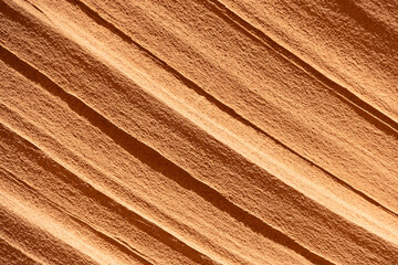 Closeup of the eroded wall of a sandstone cliff