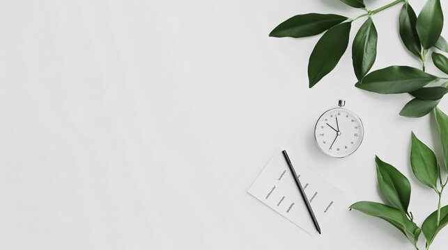 A minimalistic clock displayed on a clean, white background with simple typography - Powered by Adobe
