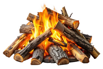 A bonfire for camping