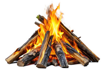 A bonfire for camping