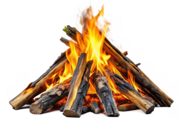A bonfire for camping