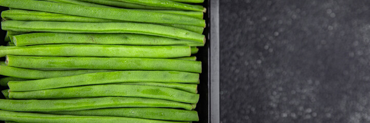 green beans fresh vegetable string bean fresh meal food snack on the table copy space food background rustic top view