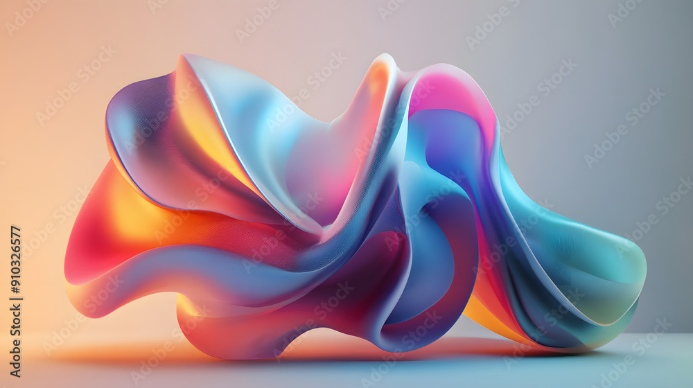 Canvas Prints 3d illustration of holographic surface made of glass with chromatic aberrations. iridescent abstract