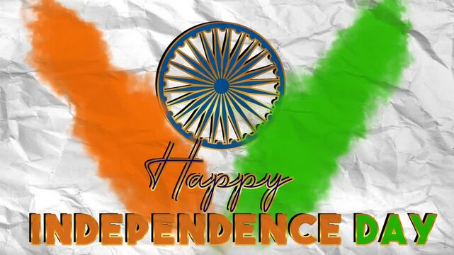 Happy independence day of India celebration on August 15 , Happy Independence Day design with and Ashoka Wheel	