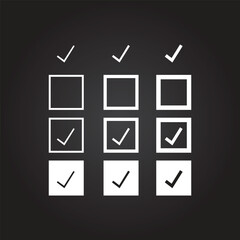 Checkmark icon. Checkmark vector set. Checked check box sign. Approved symbol. Isolated check mark icon