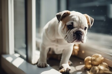 cleaning puppy bulldog window mess wet cleaner funny dog cute pet adorable bull cuddly english face family floppy friendly park happy hound licking little love lovely outdoors outside paw pedigree