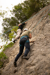 Naklejka premium climbing rope on a swing