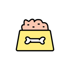 Dog food color icon. Vet approved dog food sign. Simple flat vector icons for ui and ux, website or mobile application