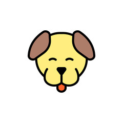 Animal Head, Cute Dog Face Icon, Simple Vector Illustration. Animal Color Sign. Suitable For Web Design, Logo, App.
